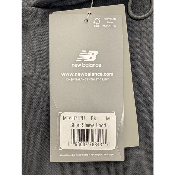 NWT New Balance SS Fleece BP Hoodie in Black size Medium - Picture 4 of 6